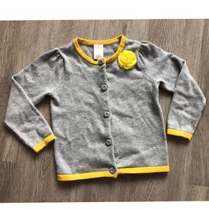 Gymboree grey and yellow cardigan